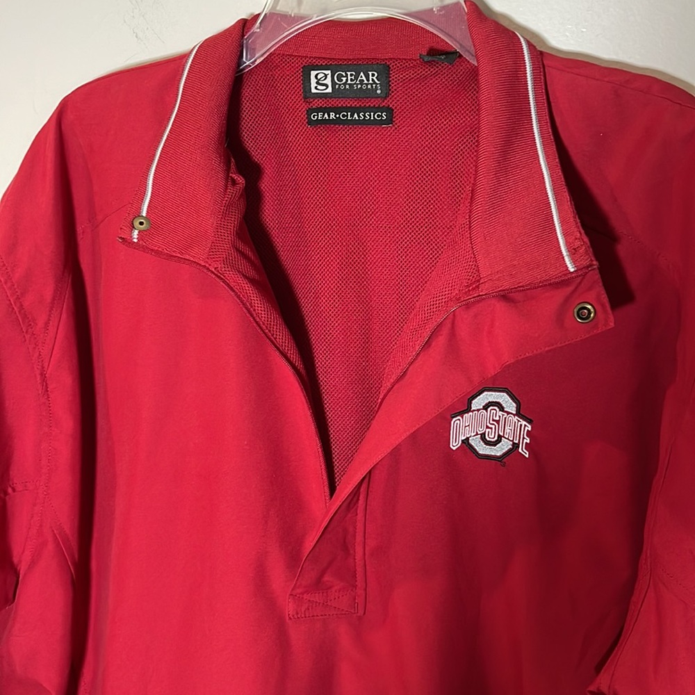 Ohio State Half Zip Short Sleeve Windbreaker Jacket Mens Medium - Picture 3 of 10